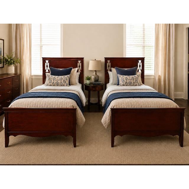 Vintage Federal Carved Mahogany Twin Beds, Pair For Sale - Image 16 of 16
