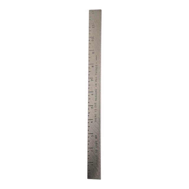 Stainless Ruler With a Quote by Horace, the Roman Poet For Sale