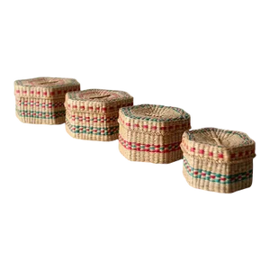 Vintage Sweetgrass Nesting Baskets Set 4