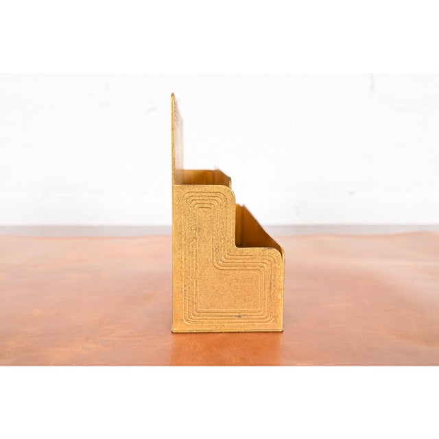 Metal Tiffany Studios New York Graduate Bronze Doré Letter Rack For Sale - Image 7 of 12