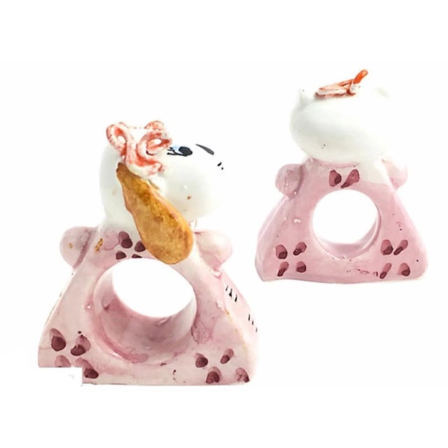 Mid-Century Modern Handmade Cat and Dog Napkin Rings - Set of 10 For Sale - Image 3 of 10