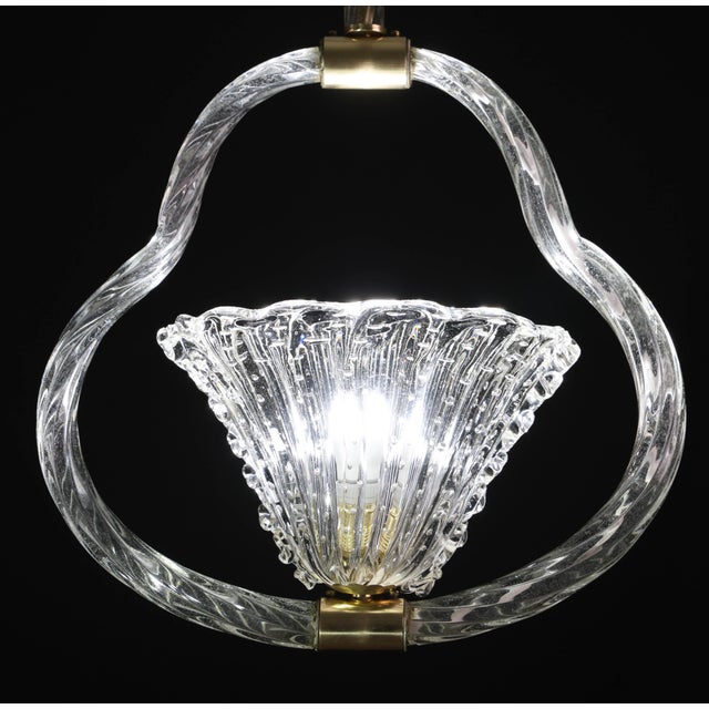 1940s Charming Ercole Barovier Art Deco Chandelier, "Bullicante" Glass Murano For Sale - Image 13 of 17