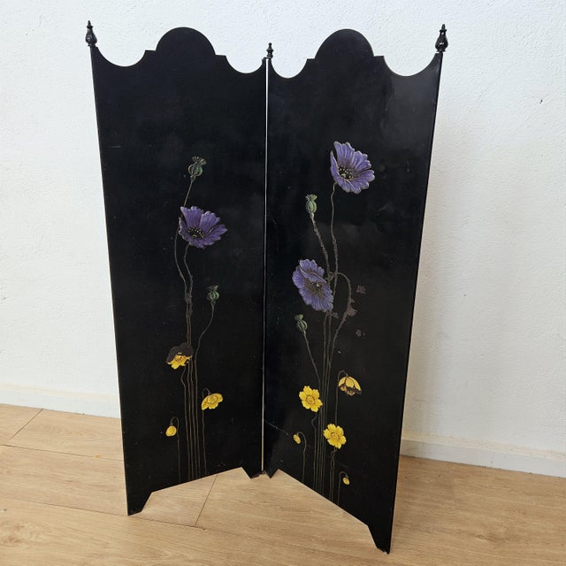 Art Nouveau Screen in Enameled Metal, 1890s For Sale - Image 5 of 5