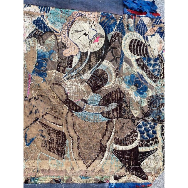 Antique Distressed Chinese Embroidery For Sale - Image 10 of 15