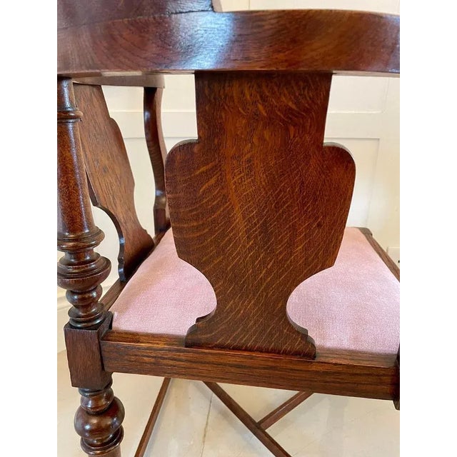 Antique Victorian Oak Corner Chair For Sale - Image 9 of 14