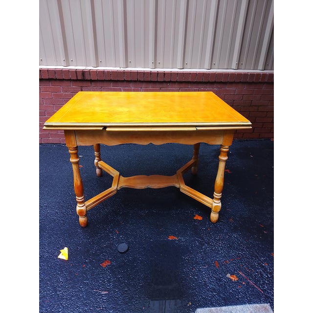 Farmhouse 1960s Vintage Solid Wood Extension Dining Table For Sale - Image 3 of 4