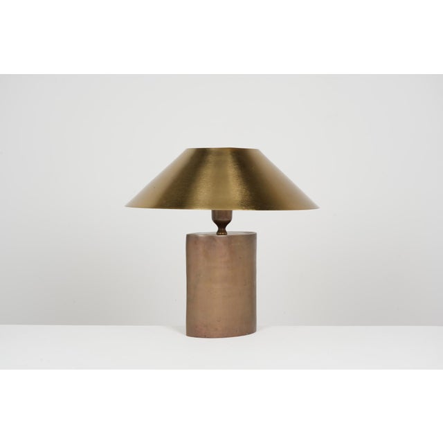 Patinated Bronze Table Lamp, 1990 For Sale - Image 6 of 8