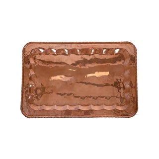Large Mid-Century Rectangular Serving Tray in Copper, 1960s For Sale