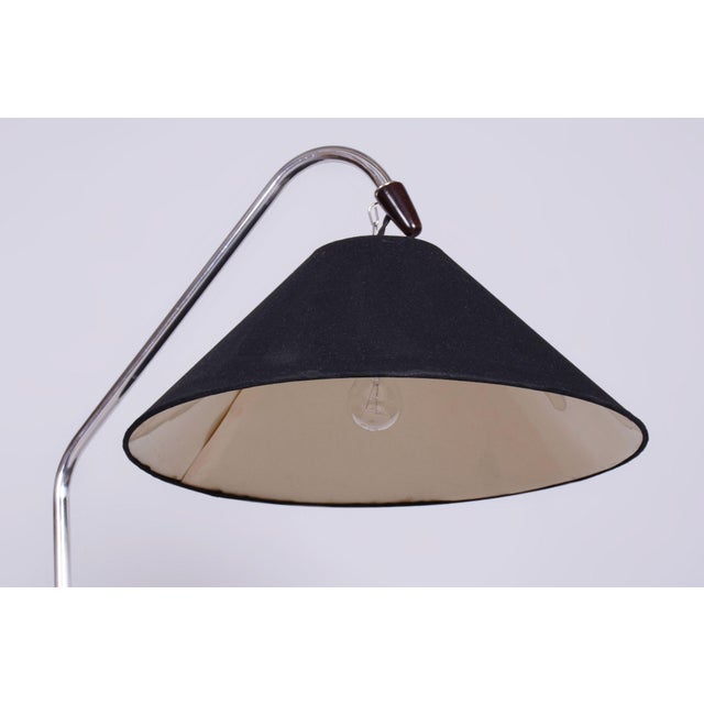 Wood Art Deco Floor Lamp in Beech & Chrome-Plated Steel, Czech, 1930s For Sale - Image 7 of 10