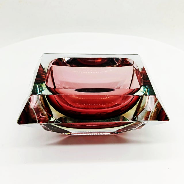 Rectangular Multifaceted Ashtray in Murano Glass by Flavio Poli for Seguso, 1960s For Sale - Image 3 of 9