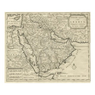 Map of Arabia Tirion, 1730 For Sale