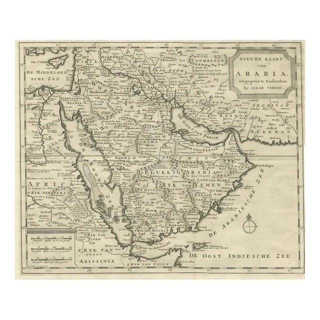 Map of Arabia Tirion, 1730 For Sale