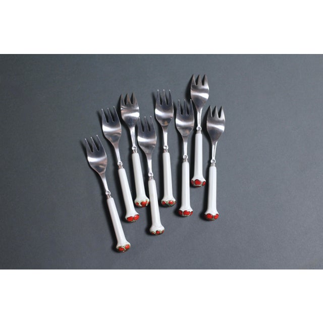1970s Boho Chic Denby Regency White Jewel Flatware - Forks For Sale - Image 11 of 12