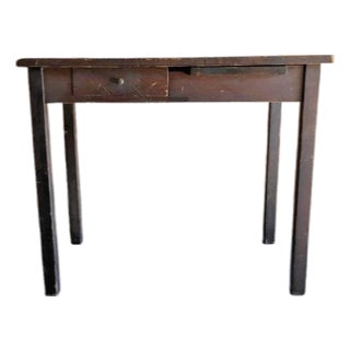 Vintage Wood Farmhouse Writing Desk Table For Sale