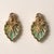 Vintage Chrysoprase, Sapphire & Diamond Leaf Earrings 18k Yellow Gold, A Pair For Sale - Image 4 of 4