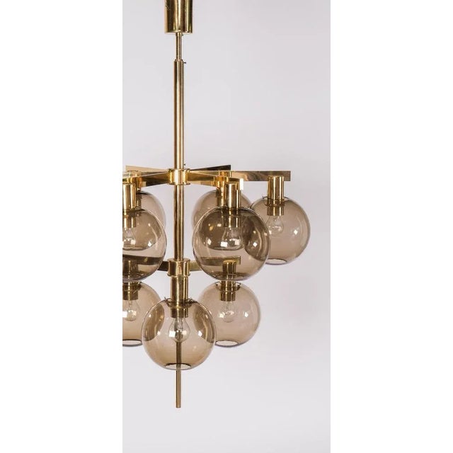 1960s Brass Chandelier Model 348/9 from Hans-Agne Jakobsson, 1960s For Sale - Image 5 of 13