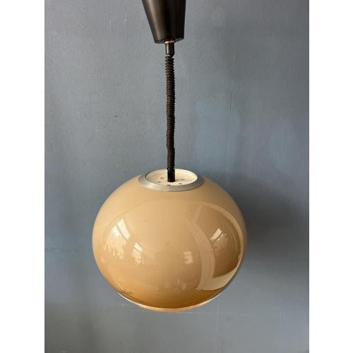 Beige Vintage Space Age Mushroom Pendant Lamp from Dijkstra For Sale - Image 8 of 13