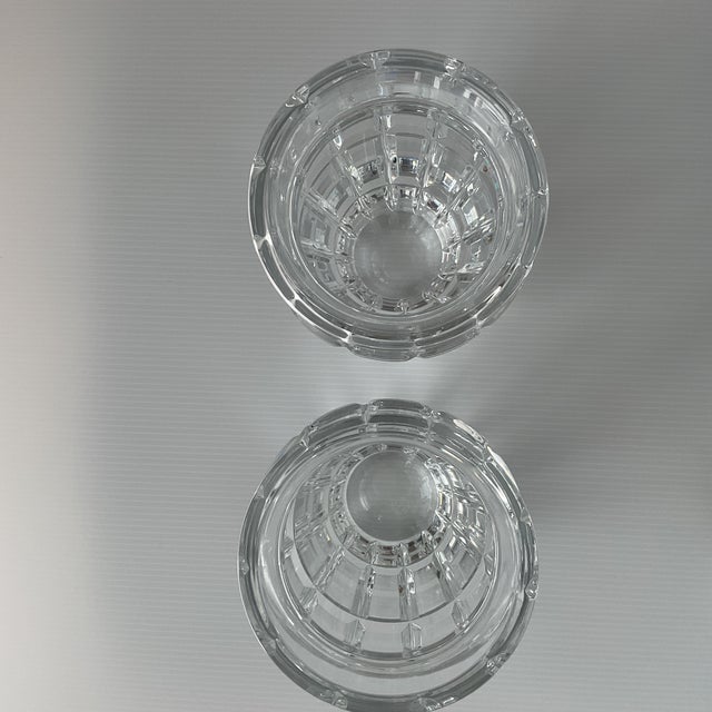 Vintage Heavy Baccarat Cut Crystal Nelly Geometric Vases —A Pair For Sale In Kansas City - Image 6 of 7