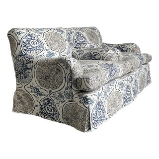 Vintage Boho Printed Lounge Chairs in Schumacher “Katsugi” - A Pair For Sale