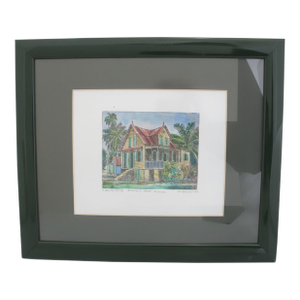 G Camille Small Seychelles Watercolor Painting Estache's House La Digue Island