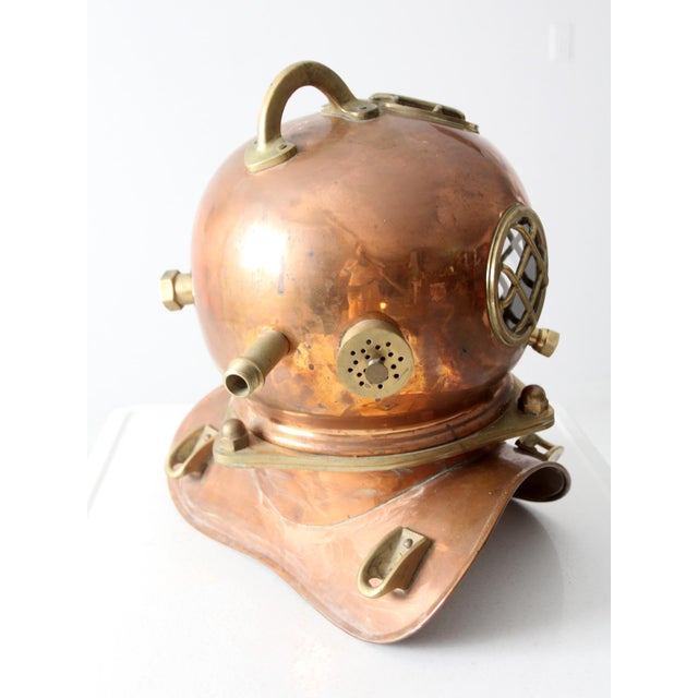 Antique Copper Diving Helmet For Sale - Image 10 of 12