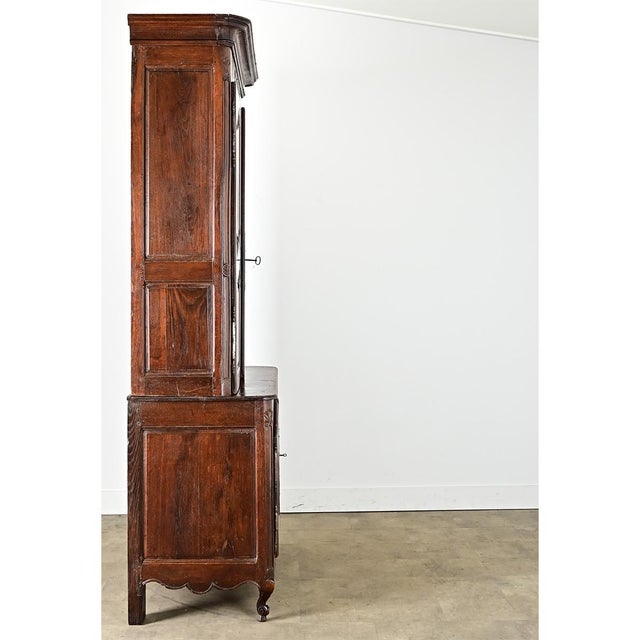 French 19th Century Solid Oak Louis XV Buffet À Deux Corps For Sale - Image 14 of 15