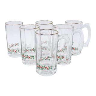 Christmas Beer Steins - Set of 6 For Sale