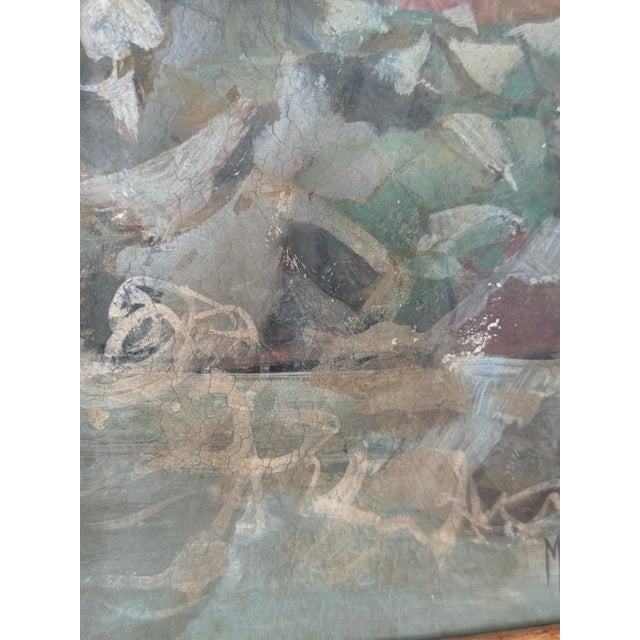 Vintage Modernist Coastal Seascape With Lighthouse For Sale In Boston - Image 6 of 10