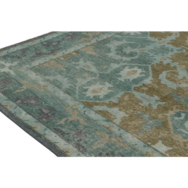 2010s Rug & Kilim’s Distressed Style Rug in Blue Medallion Pattern For Sale - Image 5 of 8