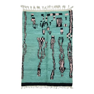 Mint Teal Moroccan Rug - 9.2 X 6.1 Ft For Sale
