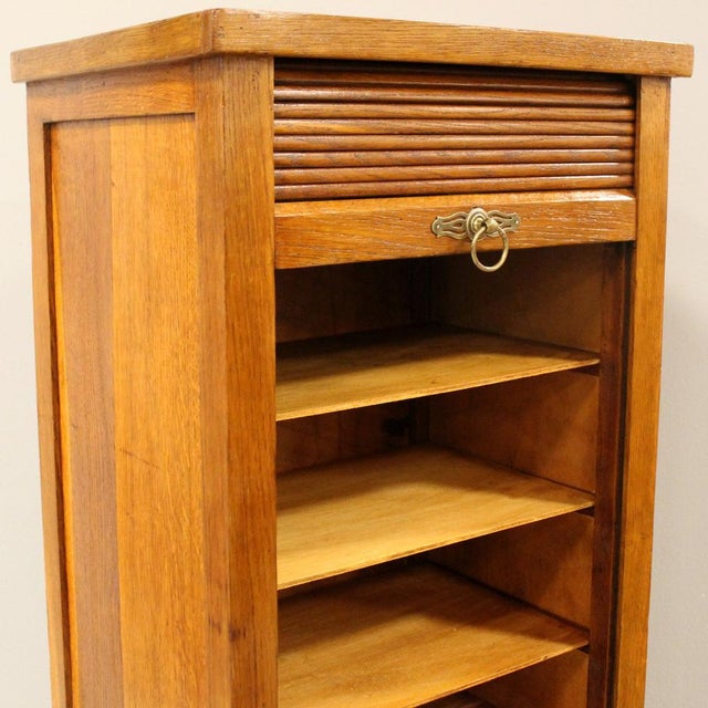 Brown Vintage Filing Cabinet in Oak, 1920s For Sale - Image 8 of 16