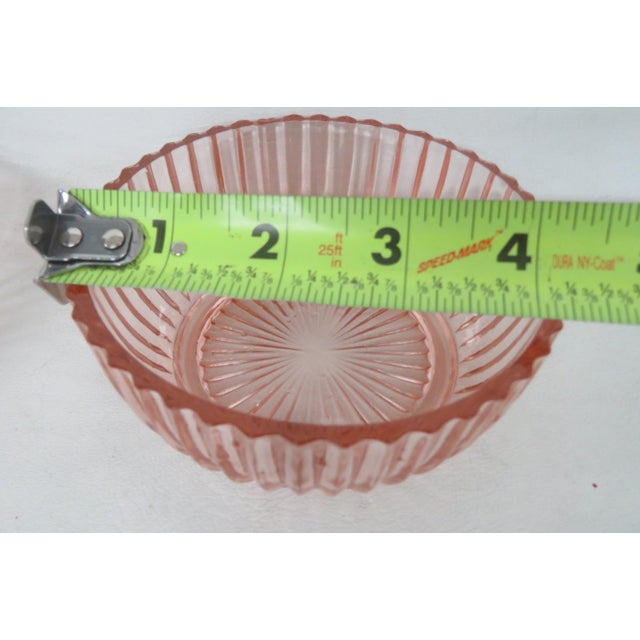 1930s Anchor Hocking Queen Mary Pair of 2 Berry Bowls Pink Depression Era Glass For Sale - Image 9 of 12