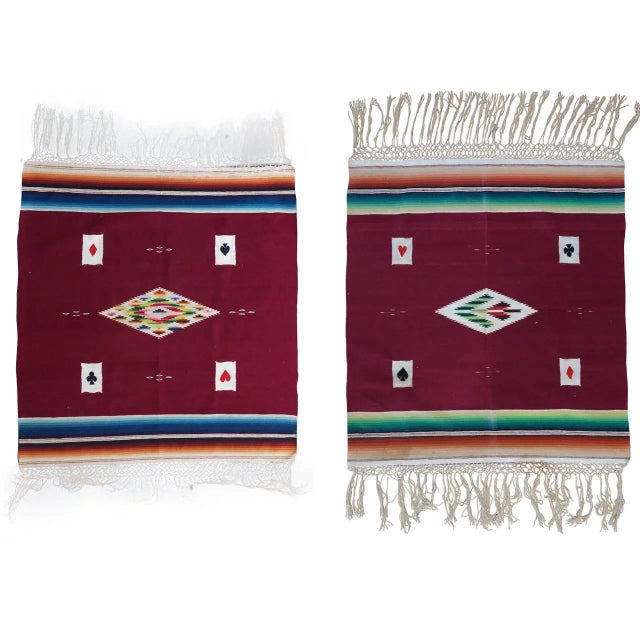 1920s Serapi Card Table Weavings - A Pair For Sale