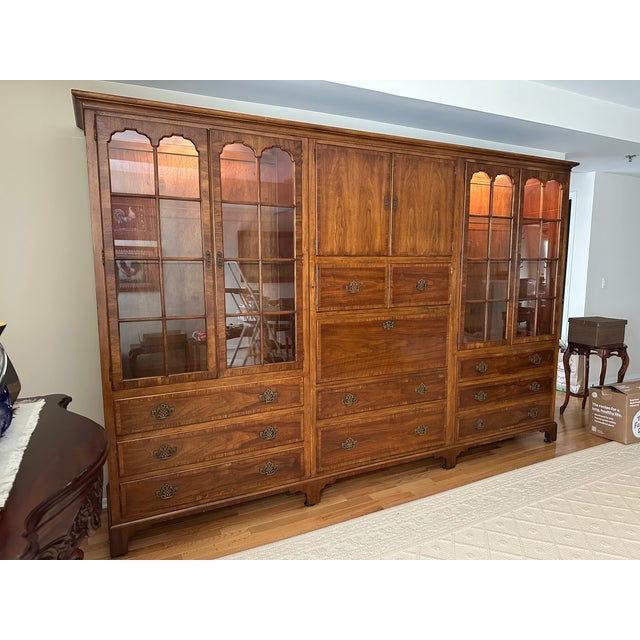 1940s Stunning Antique Wall Unit by Milling Road Furniture W/Desk For Sale - Image 5 of 11