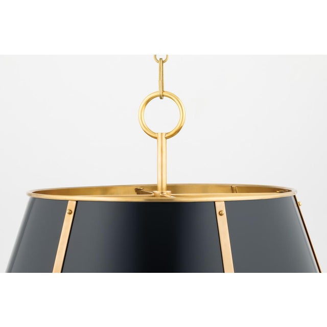 Transitional Hudson Valley Lighting Mark D. Sikes Cambridge 4-Light Chandelier, Aged Brass/Darkest Blue For Sale - Image 3 of 7