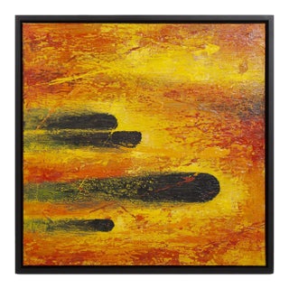 Comet Yellow Flare Hand Painted Original Art For Sale