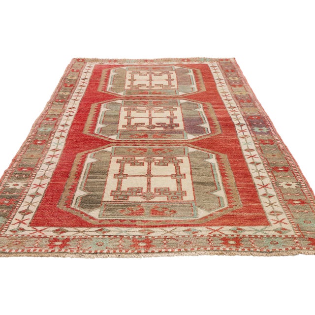 Vintage Turkish Oushak Rug, 03'04 X 06'11 For Sale - Image 4 of 10