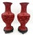 Red Unique Chinese Carved Cinnabar Vase, Same Shape, Different Decoration - a Pair For Sale - Image 8 of 12