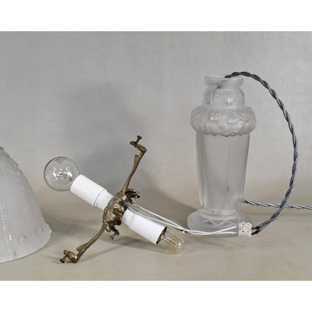 French Art Deco Mushroom Table Lamp by Pierre d'Avesn Lorrain Daum #2 - 1930s France For Sale - Image 9 of 16