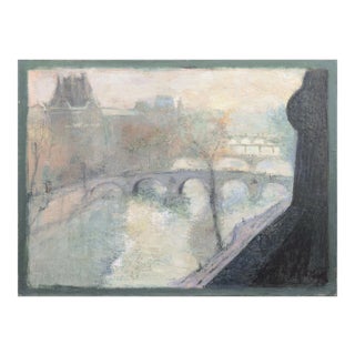 'View of the Seine and the Pont Marie' by Kay Christensen, 1948, School of Paris, Post Impressionist Oil For Sale