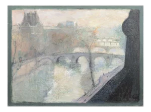 'View of the Seine and the Pont Marie' by Kay Christensen, 1948, School of Paris, Post Impressionist Oil