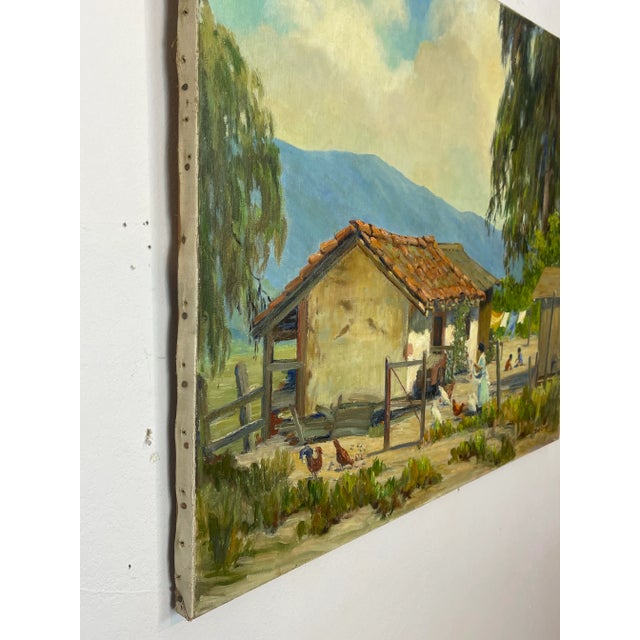 Vintage Joane Cromwell Original Signed Oil Painting on Canvas of a California Scene “Be It Ever So Humble” For Sale In Phoenix - Image 6 of 9