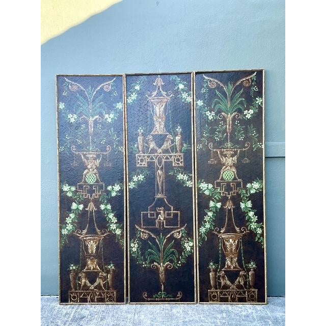 Chinoiserie Vintage Chelsea House Floral Monkey Panel - Set of 3 For Sale - Image 3 of 12