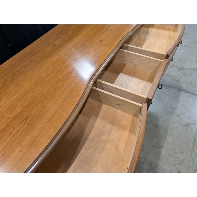 Brass Late 20th Century Dixie Furniture Company Vintage French Provincial Nine-Drawer Wood Dresser For Sale - Image 8 of 16