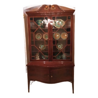 American Federal Period Mahogany & Satinwood Inlaid Cabinet C. 1820 For Sale