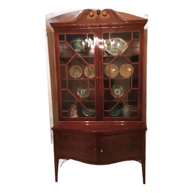 American Federal Period Mahogany & Satinwood Inlaid Cabinet C. 1820 For Sale