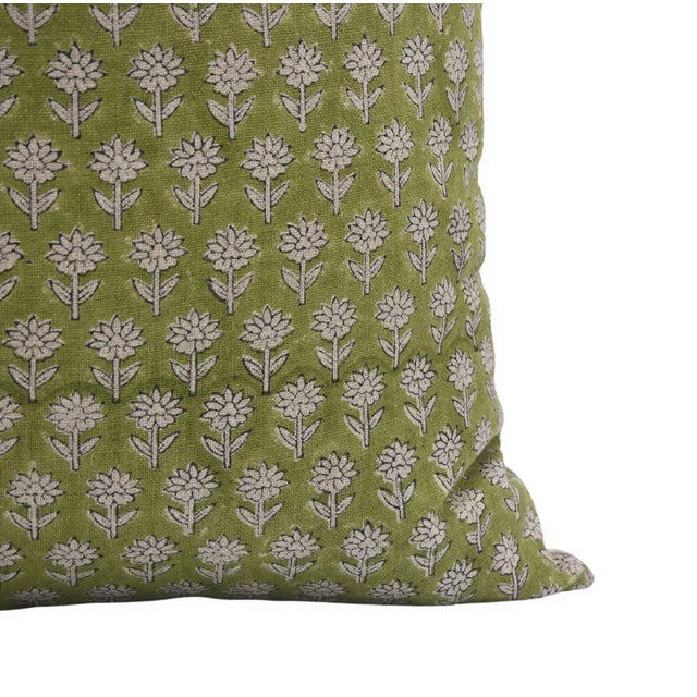 Pankhudi Thick Linen Square/Lumber Block Printed Pillow Cover 24x24 Inch- Pankhudi For Sale - Image 4 of 5