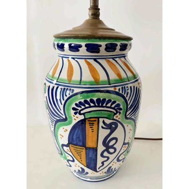 Vintage Italian Lamp - Hand Painted Glazed Ceramic For Sale In Providence - Image 6 of 6