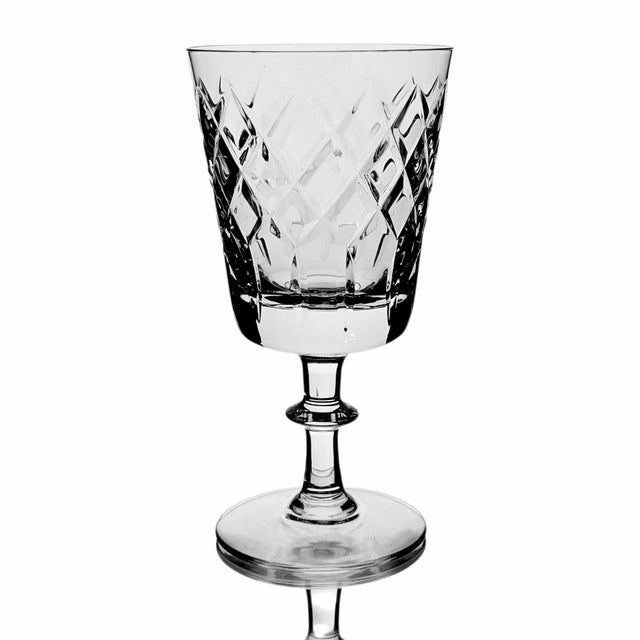 Late 20th Century Webb Corbett Wec2 English Lead Crystal Water Goblets Set of 8 For Sale - Image 9 of 11