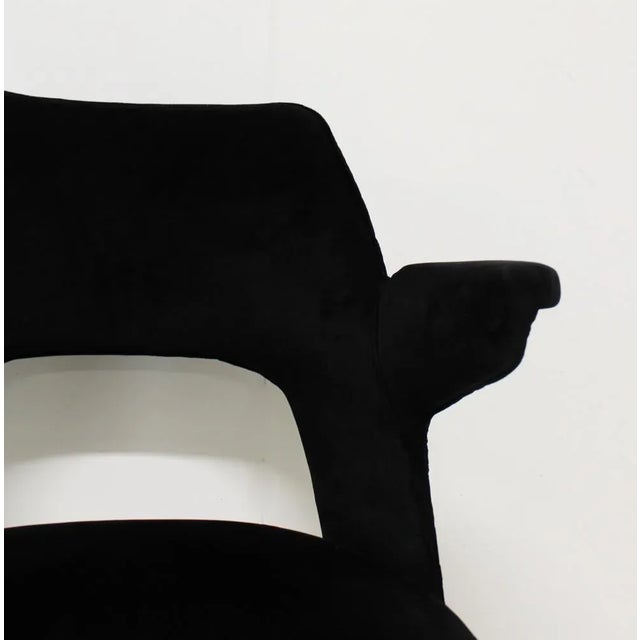 Vintage Metal & Velvet Chair, 1970s For Sale - Image 6 of 7